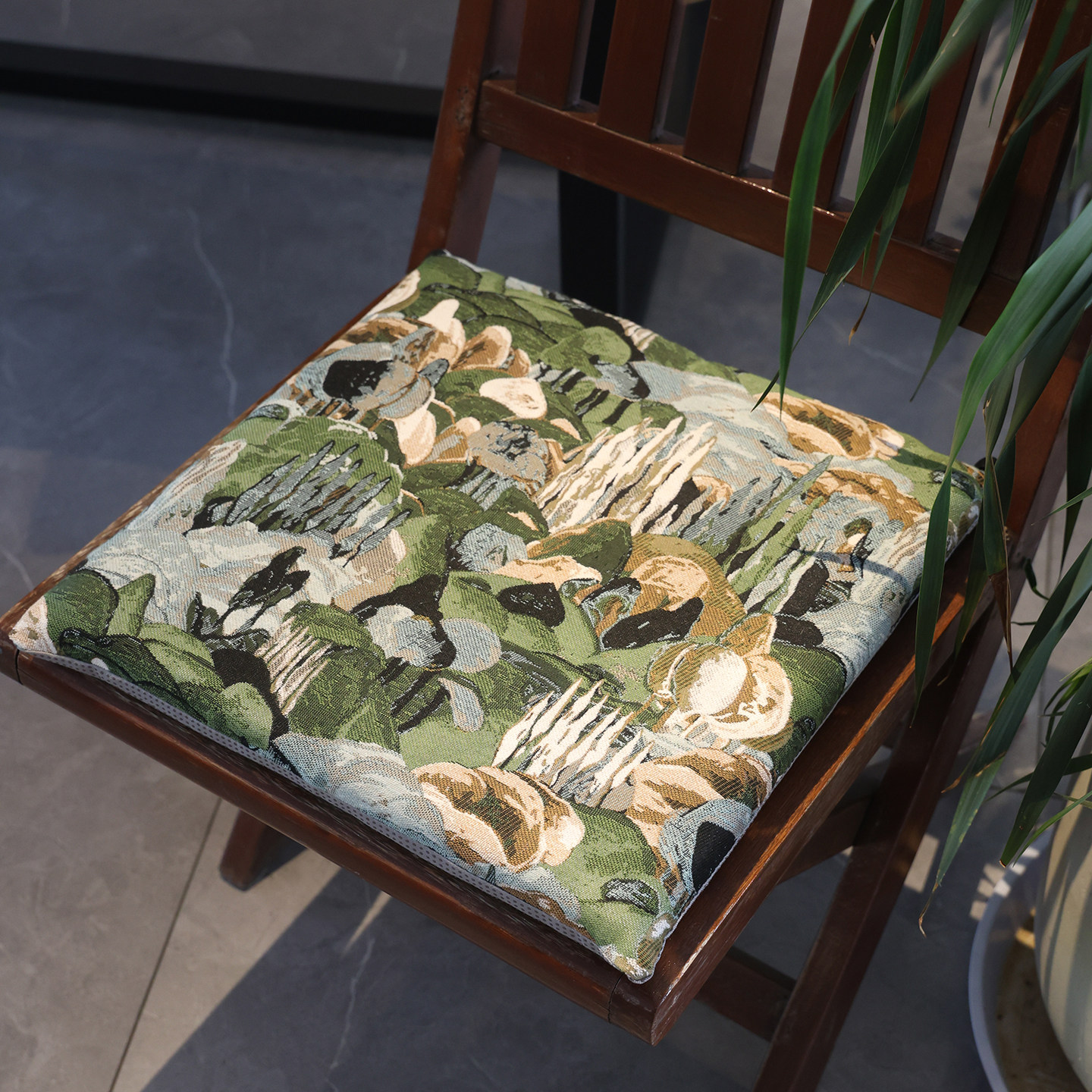 法式高级感绿色莫奈森林抽象高端四季通用椅子垫防滑坐垫可拆卸,居家布艺,椅垫,淘宝优惠券,粉丝福利购,淘宝优惠卷