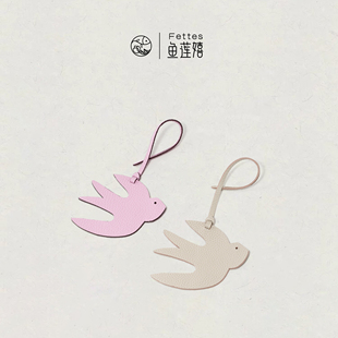 Fettes鱼莲嬉手缝蜡线燕子包挂创意手工动物个性包挂创意挂饰真皮