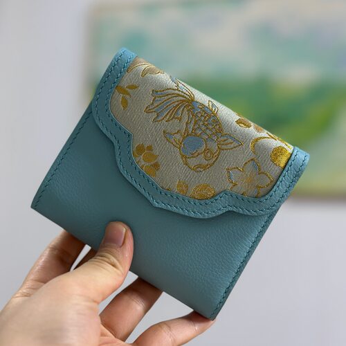 Fettes鱼莲嬉手缝蜡线宋锦唐朝三折钱包国风非遗陆美英钱小萍