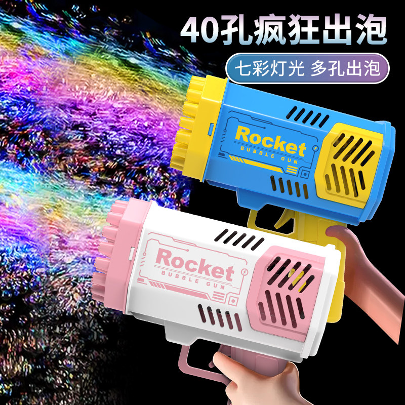 40孔泡泡机儿童手持加特林枪全自动网红爆款男女孩玩具吹烟花机枪