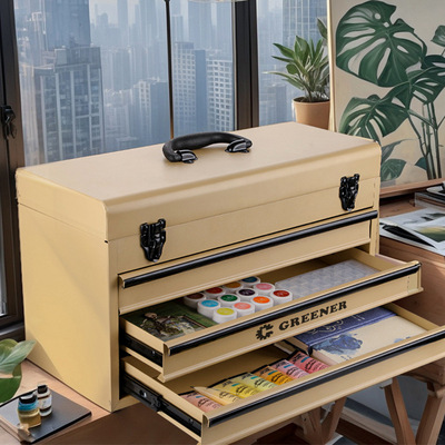 【greener收纳箱】绿林美式收纳盒金属多层工具抽屉式