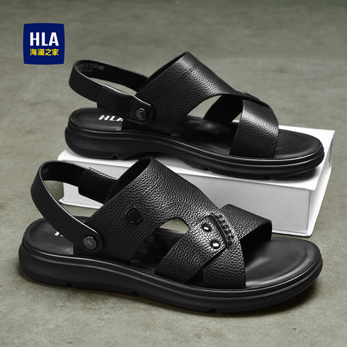 海澜之家真皮男士凉鞋官方正品