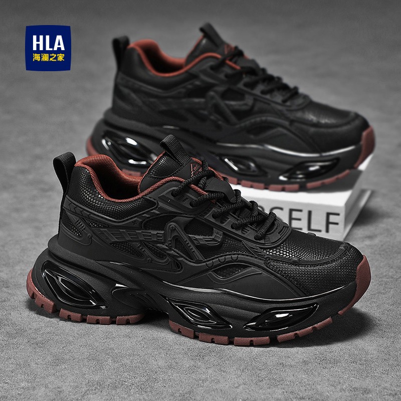 海澜之家男鞋黑色老爹鞋