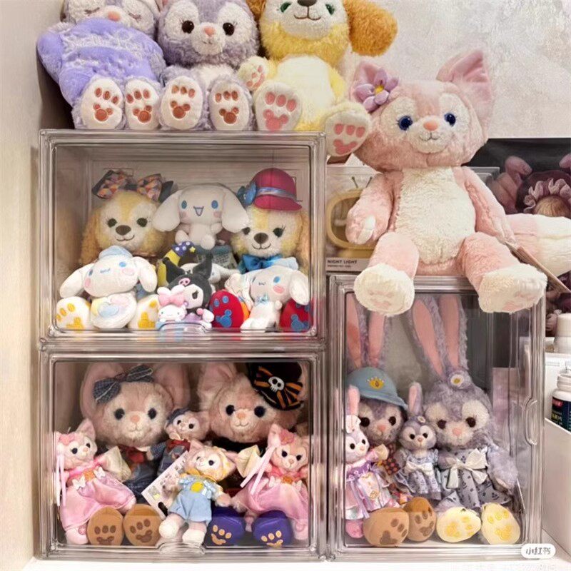 娃娃收纳展示盒毛绒玩具亚克力玲娜贝儿玩偶迪士尼公仔透明手办柜