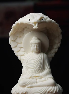 跨境厂家直供象牙果蛇护佛陀大日如来摆件家居释迦牟尼佛摆饰