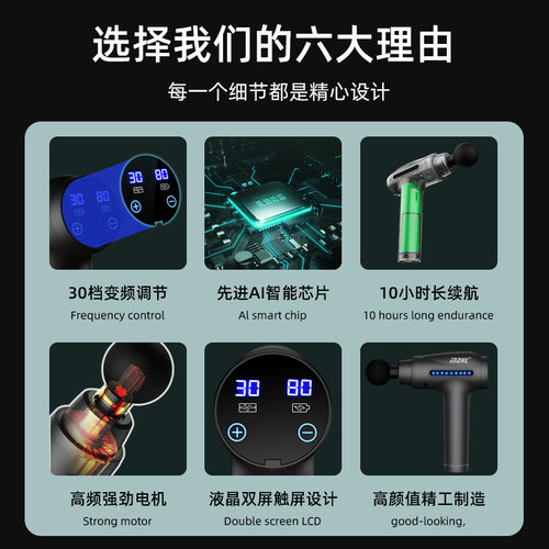 正品跨境筋膜枪按摩器专业按摩仪肌肉放松冲击筋膜枪厂家直销爆款