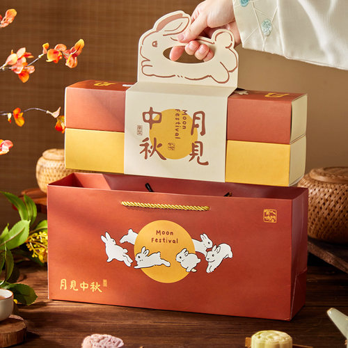 中秋手提蛋黄酥月饼礼盒定制
