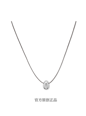 Neverfar原创正品大写小Q同款生生不息蛋形水滴皮绳可调节项链女