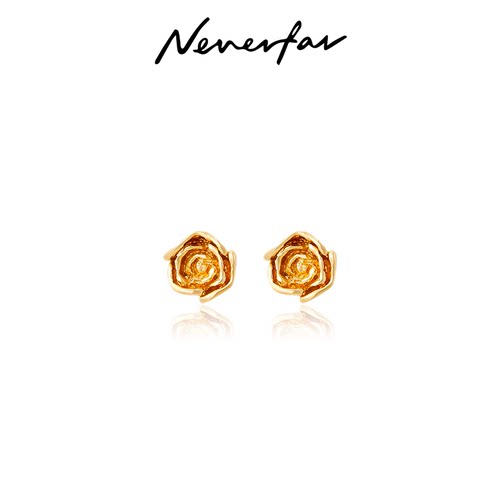 Neverfer手工玫瑰耳钉