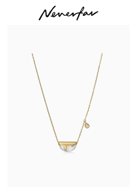 Neverfar半月水滴白贝母项链女款设计师精致时尚轻奢饰品送礼物