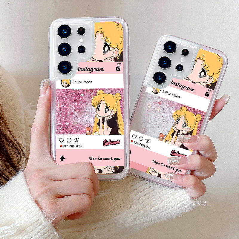 创意流沙卡通美少女适用三星GalaxyS25Ultra手机壳S24+/S24FE可爱解压S23/23plus全包S22Ultra防摔散热保护套