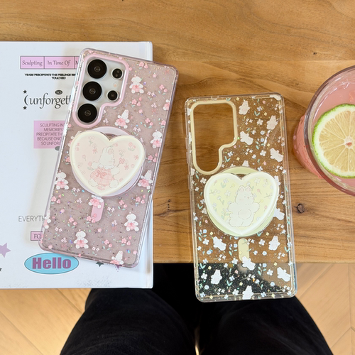 创意磁吸卡通碎花兔适用于三星GalaxyS26Ultra手机壳S25EDGE/S24/S24FE少女心S23+/23plus防摔S23Ultra保护套