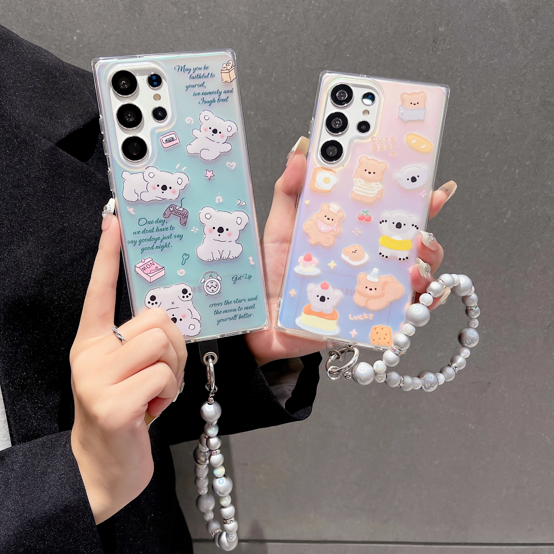 创意可爱腮红考拉小熊适用于三星GalaxyS24手机壳S23+/S22Ultra少女心A55全包A34/A23A防摔14/A50S防摔保护套