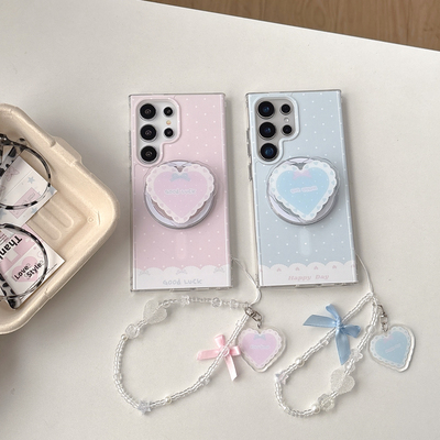 创意磁吸亚克力粉蓝波点适用三星GalaxyS26Ultra手机壳S25/S24+可爱少女心S23/23plus全包S23Ultra防滑保护套