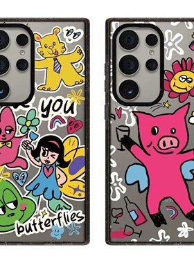 创意联名磁吸亚克力巴特福来蝴蝶适用三星GalaxyS26Ultra手机壳S25/S24+可爱少女S22Ultra全包S23Ultra保护套