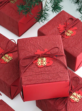 领证照小众高级中式喜字结婚伴手礼盒喜糖盒送宾客伴娘伴郎小礼品