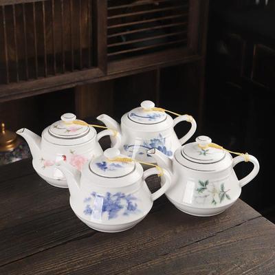 大容量陶瓷茶壶花茶壶家用带过滤网釉中彩瓷器办公室商用喝茶壶