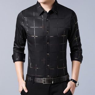 wear 服衬衫 men格子印花t恤街头装 男式 street for shirt