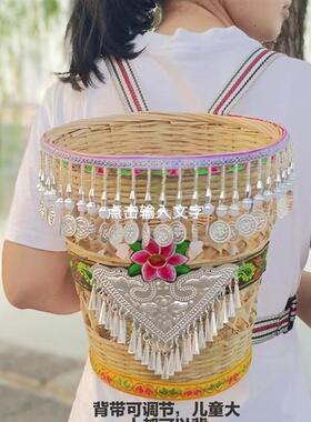 成人少女背篓表演舞蹈儿童