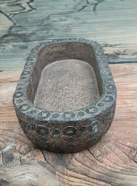 仿古石雕金钱聚宝盆寓意