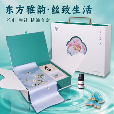 非遗礼品丝巾三件套，高档伴手礼