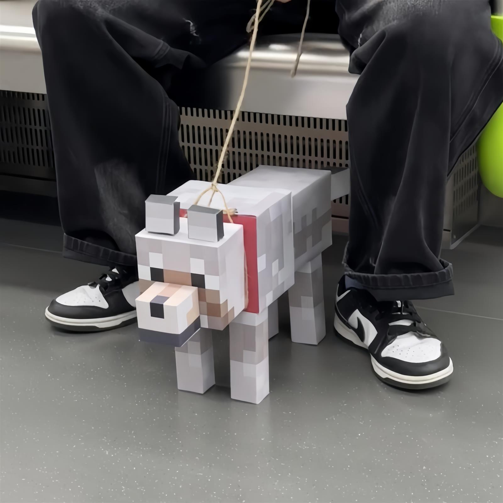 【出门遛狗啦】我的世界狗纸模型玩偶狗模型立体折纸摆件动漫摆件