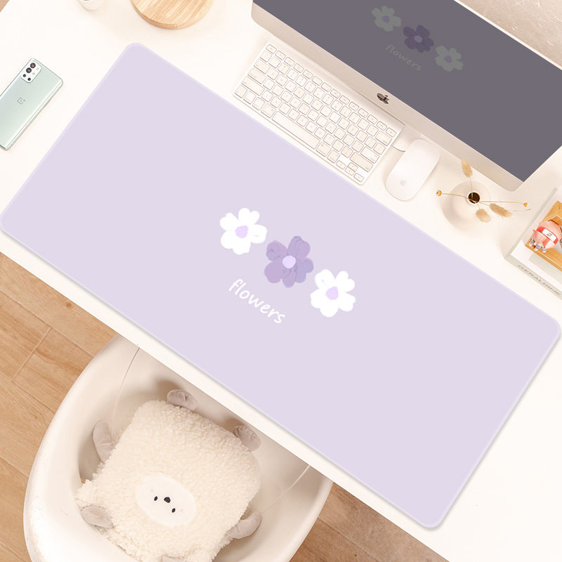 天然橡胶温柔紫色系小花大鼠标垫