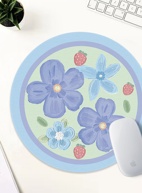 仙女用的鼠标垫防滑加厚订制小号圆形锁边可爱桌垫ins风桌搭好物
