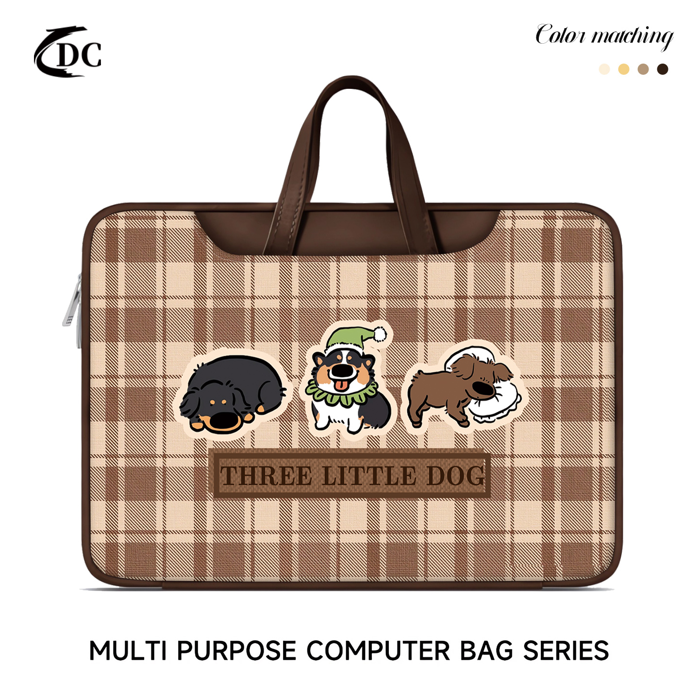 格子小狗笔记本电脑包高级手提包