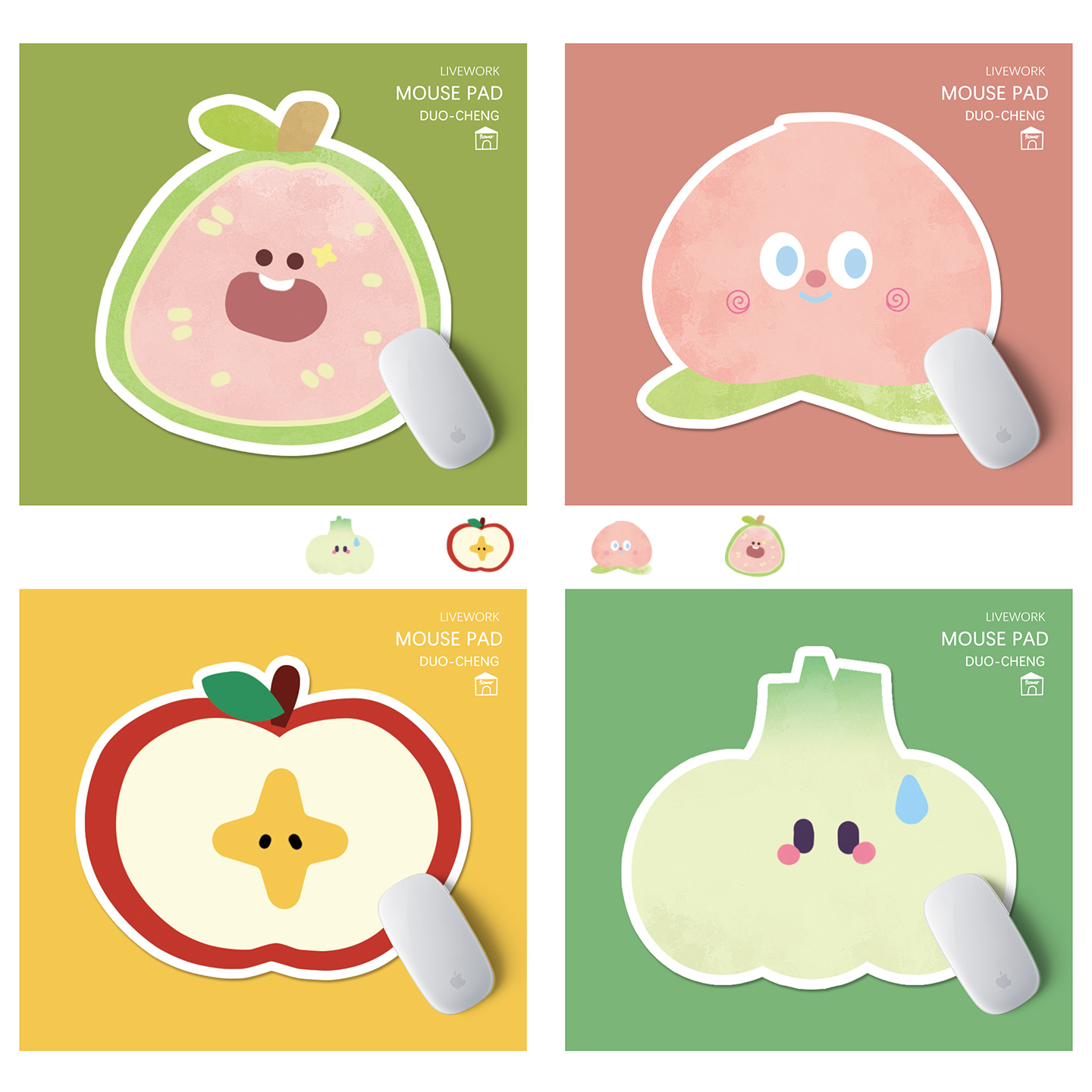 创意果蔬防水防油卡通异形鼠标垫