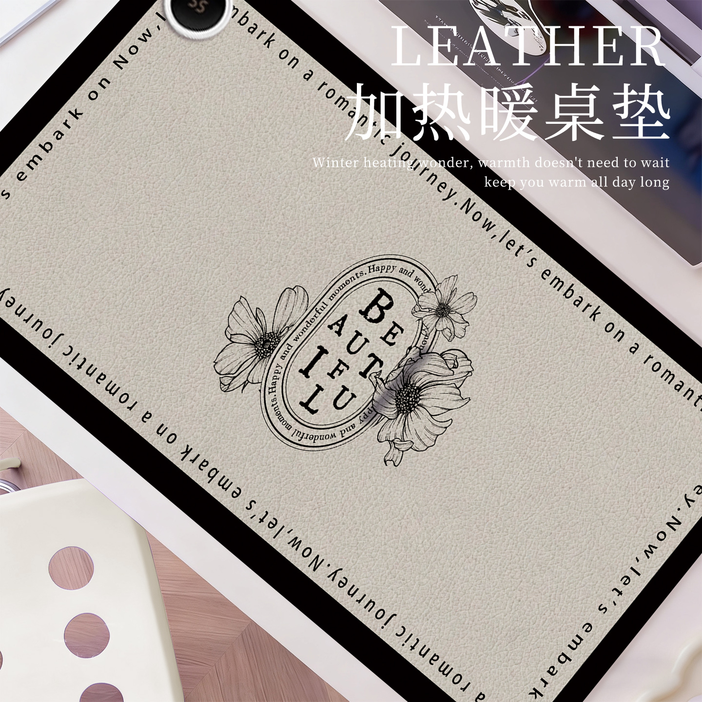 简约ins风加热鼠标垫办公暖手垫