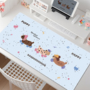 可爱小狗鼠标垫超大高颜值办公室工位电脑键盘桌垫家用学习书桌垫