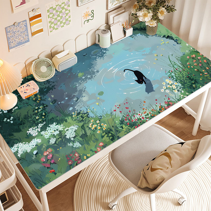 小清新治愈插画鼠标垫学生书桌垫