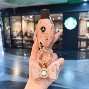 适用奔驰老款钥匙套glk300车GLA200壳V260l插入式B180扣gls壳SL女