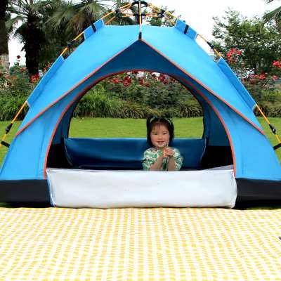 户外双人帐篷防晒防雨加厚全自动3-4人速开沙滩帐2人露营公园野餐