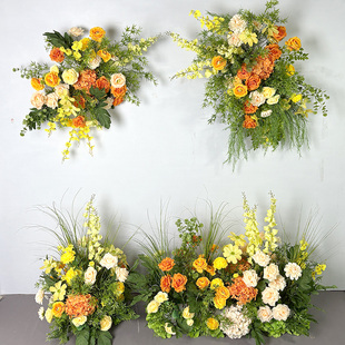 莫奈花园仿真花排森系婚庆地排花婚礼布置橱窗装 饰假花艺 饰布置装