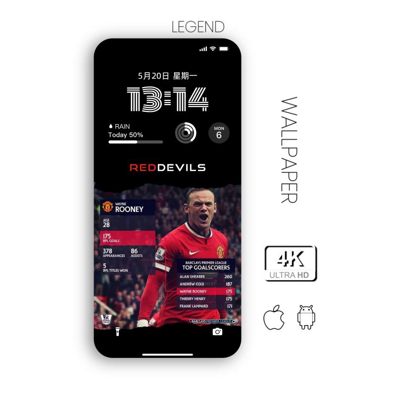 iphone安卓球迷用品nba足球壁纸|鲁尼球星壁纸058张伟丽贴纸