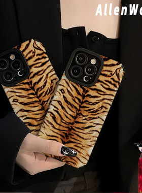 彩绘虎纹适用三星s25ultra手机壳25edge新款a73全包a21防摔A03s硅胶a20s女a14创意a33个性a55小众a21高级感