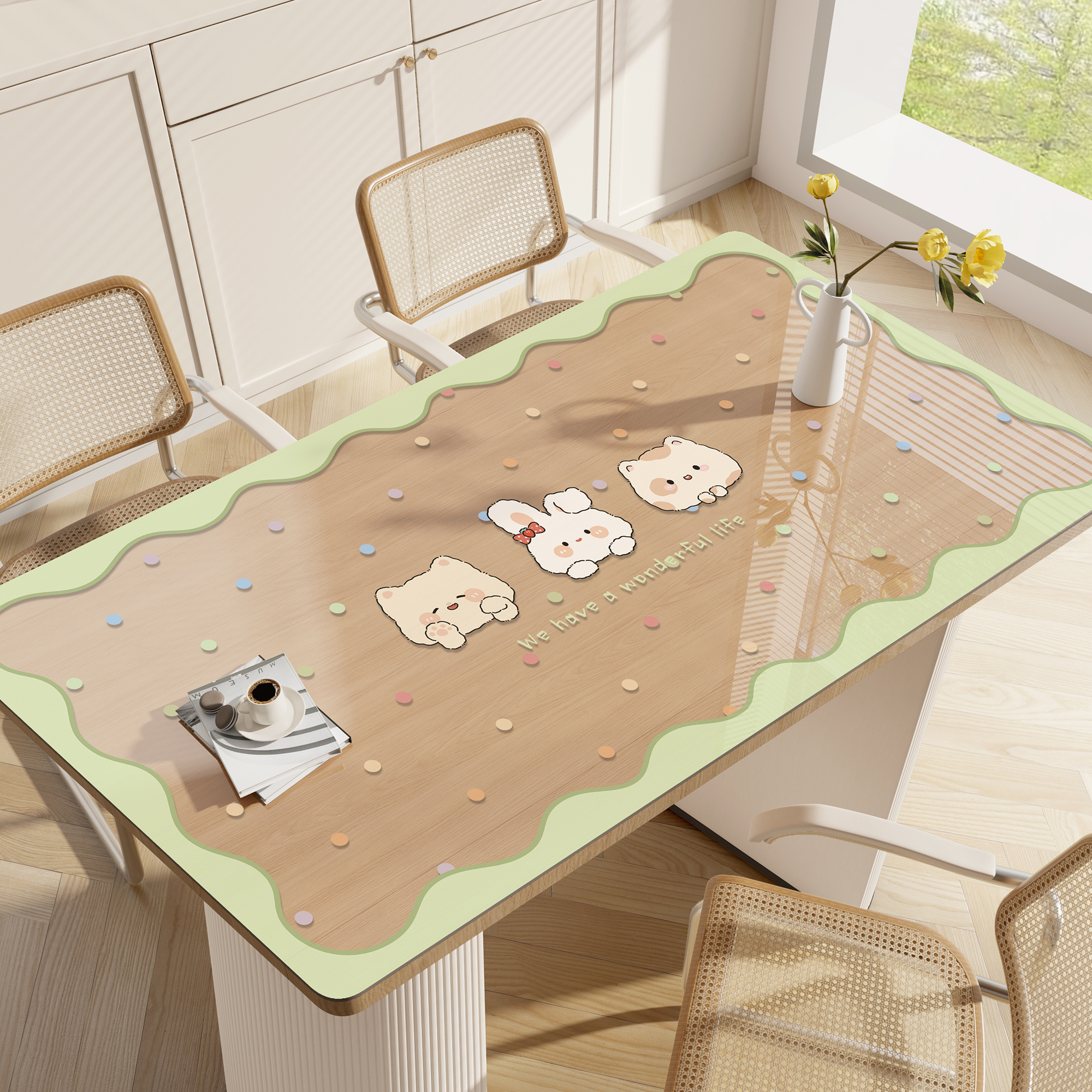 透明餐桌垫软玻璃桌布免洗防油防水桌面保护垫轻奢高级感茶几台布