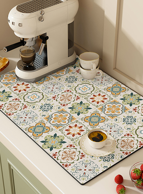 美式餐桌垫轻奢高级感家用隔热吸水速干台面垫厨房硅藻泥沥水垫子