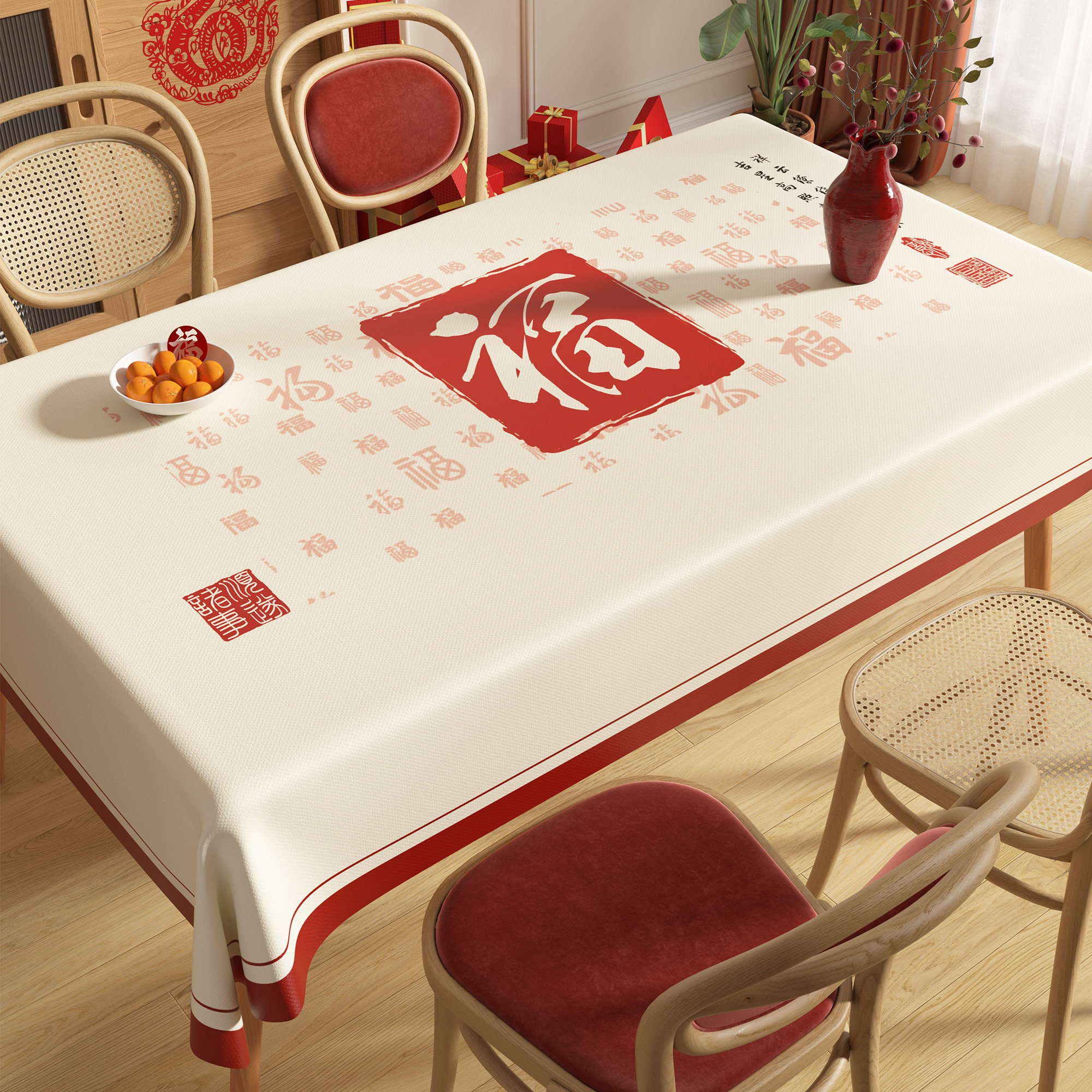 桌布防水防油免洗防烫餐桌垫长方形餐桌布轻奢高级感家用茶几台布