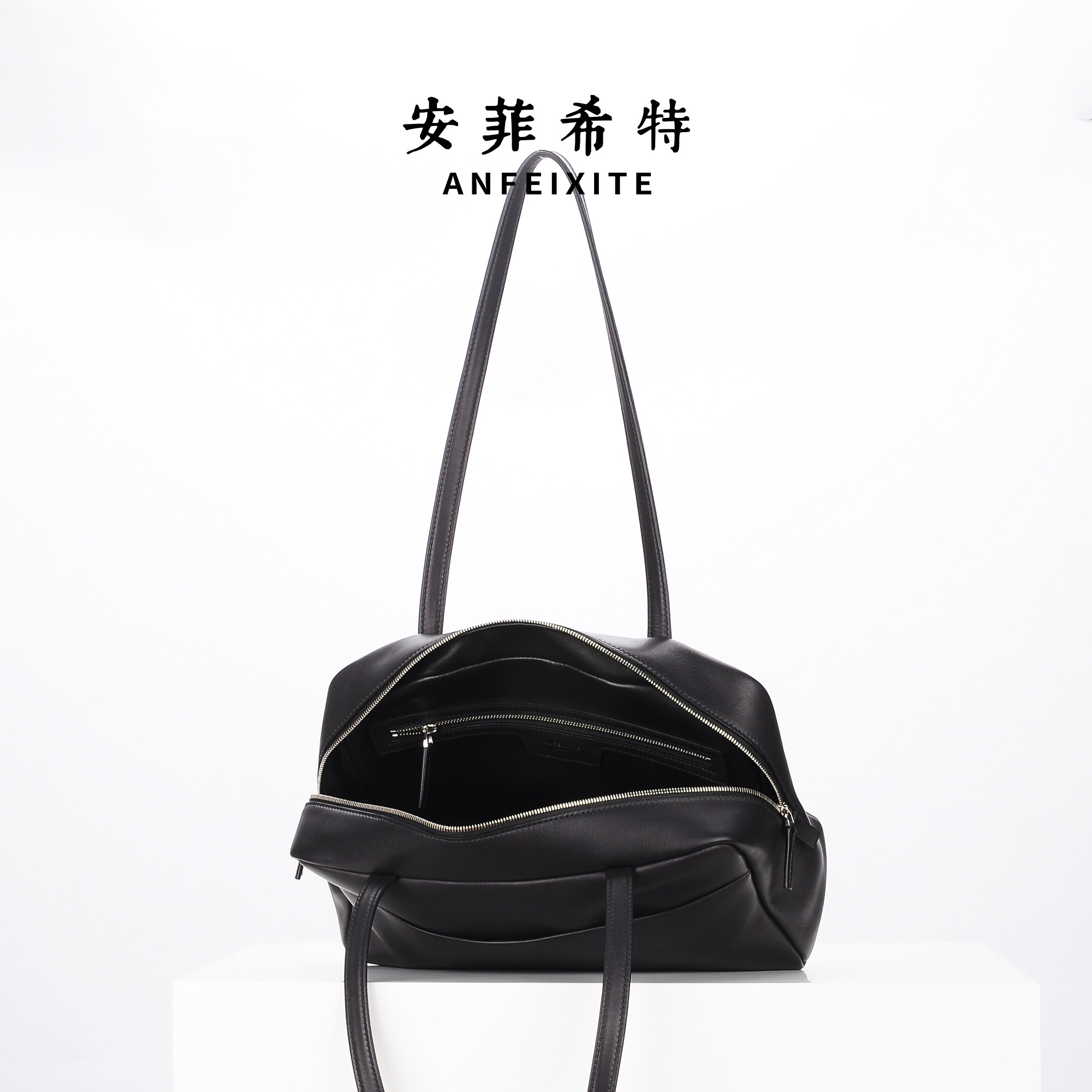 安菲希特  2026新品 法棍波斯顿 单肩包 Volupto 水染小牛皮