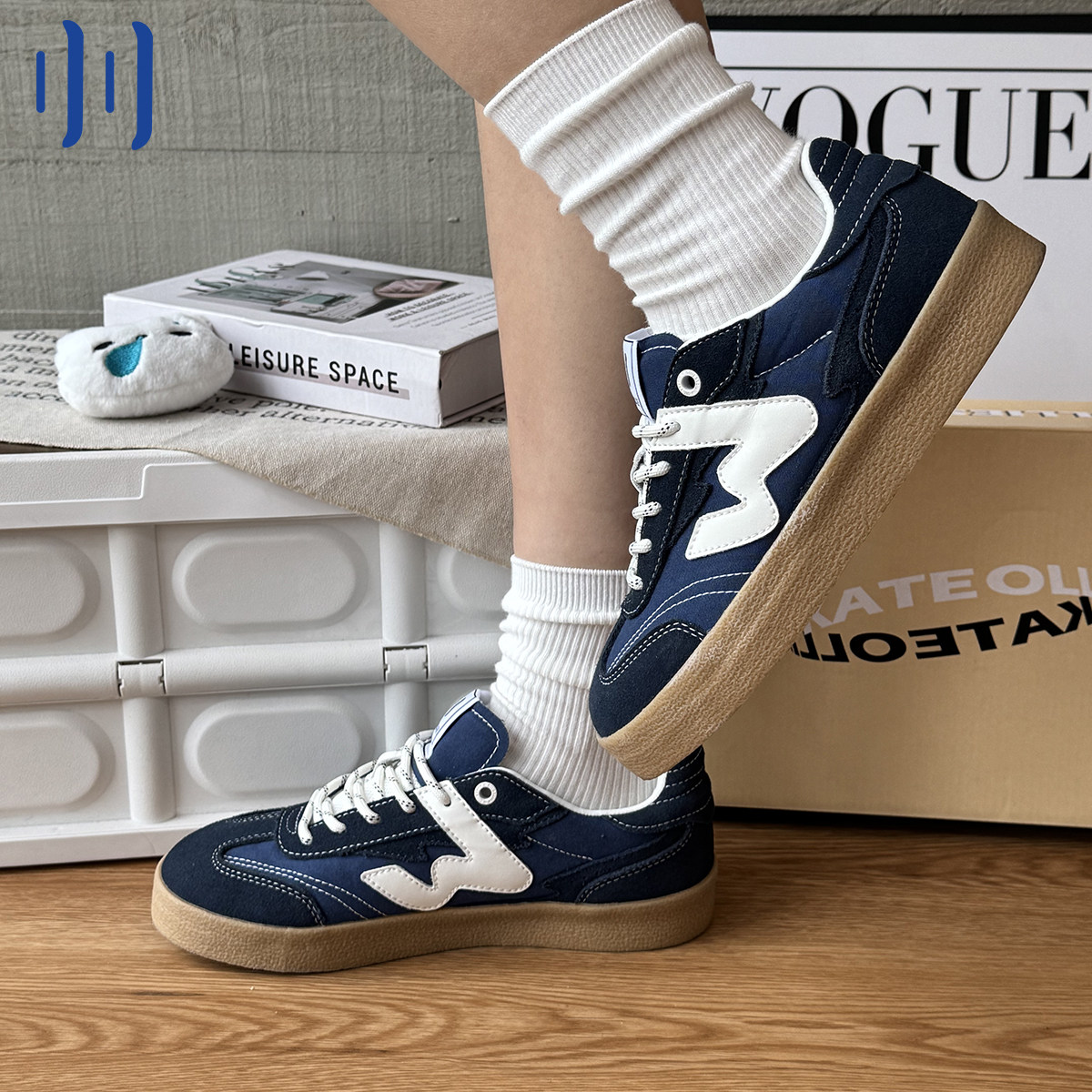 顽刻官方深蓝色配色生胶底W系列冬季男女国潮德训滑板鞋,流行男鞋,休闲板鞋,淘宝优惠券,粉丝福利购,淘宝优惠卷