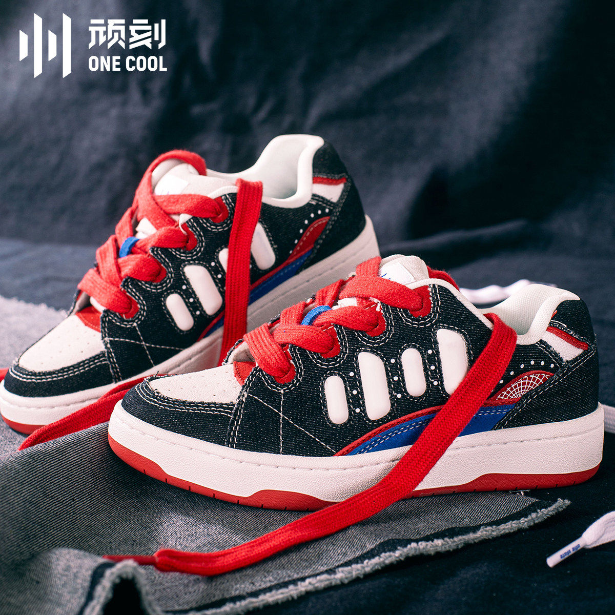 顽刻官方BAKE面包鞋翻毛皮帆布拼接黑白红蓝撞色复古男女滑板鞋