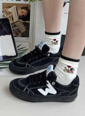 顽刻官方黑武士配色秋季校园风W系列低帮男女国潮滑板鞋