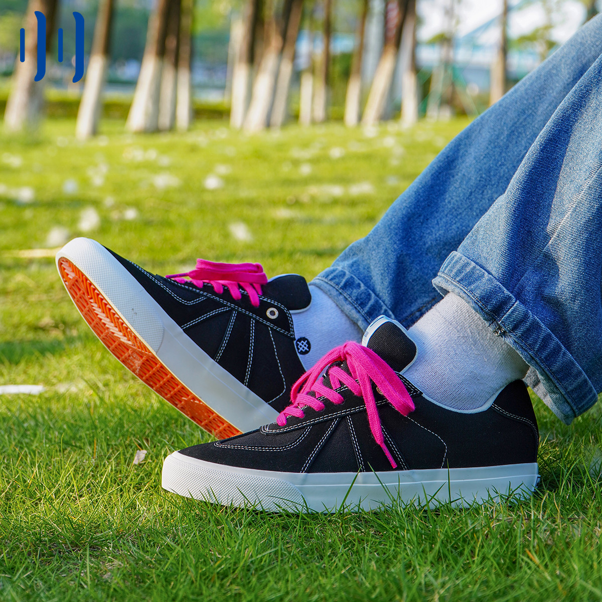 顽刻官方黑色德训专业帆布翻毛皮耐磨T头鞋运动男女滑板鞋