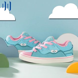 顽刻官方面包鞋 蓝粉配色翻毛皮拼接BAKE男女国潮滑板鞋