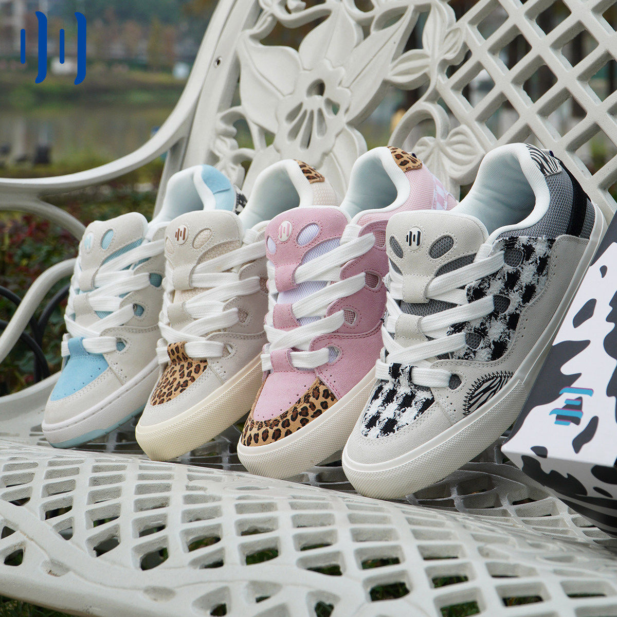 顽刻官方面包鞋斑马纹格子小香风翻毛皮拼接BAKE2男女国潮滑板鞋,流行男鞋,休闲板鞋,淘宝优惠券,粉丝福利购,淘宝优惠卷