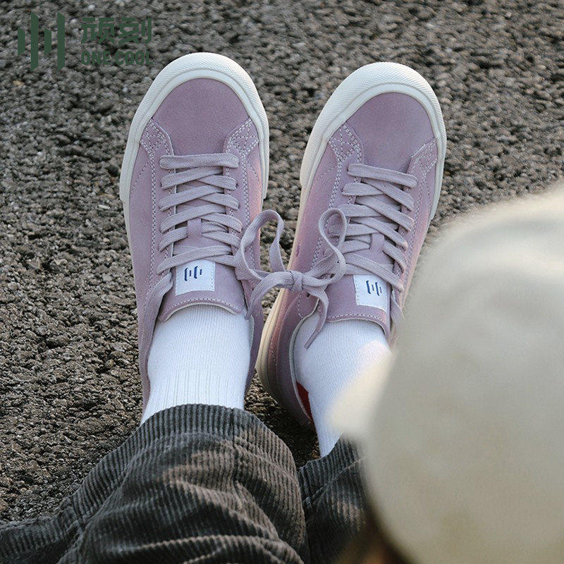 顽刻官方香芋紫休闲潮流耐磨翻毛皮男女INS低帮平跟系带05滑板鞋