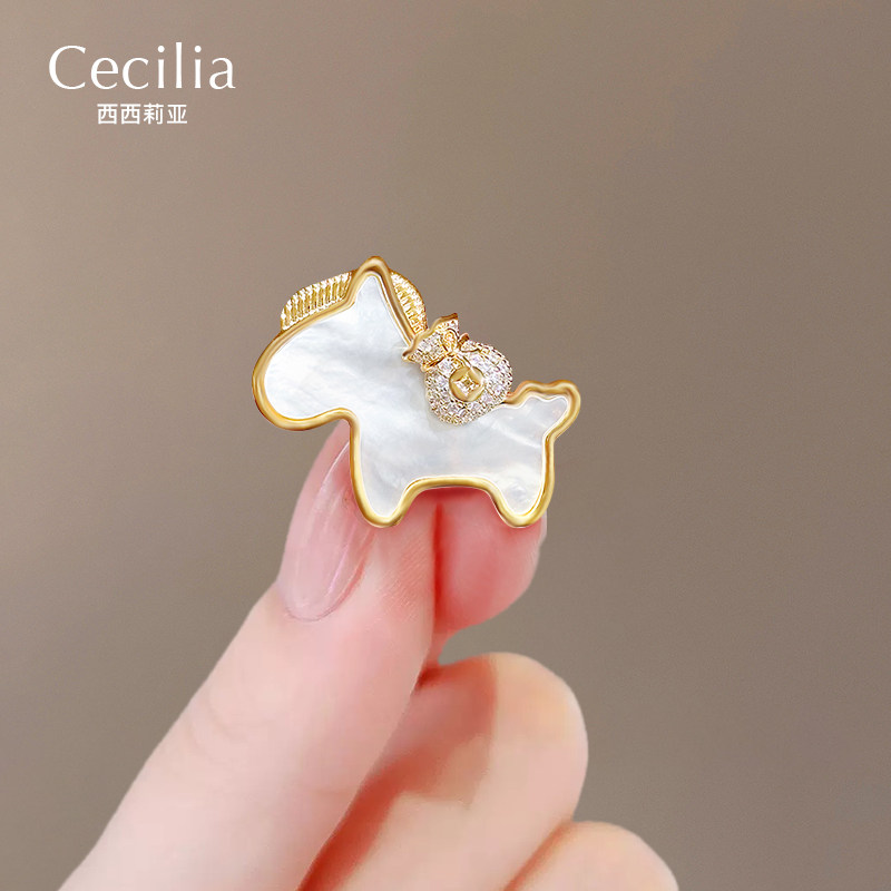 可爱本命年生肖马胸针高档配饰品